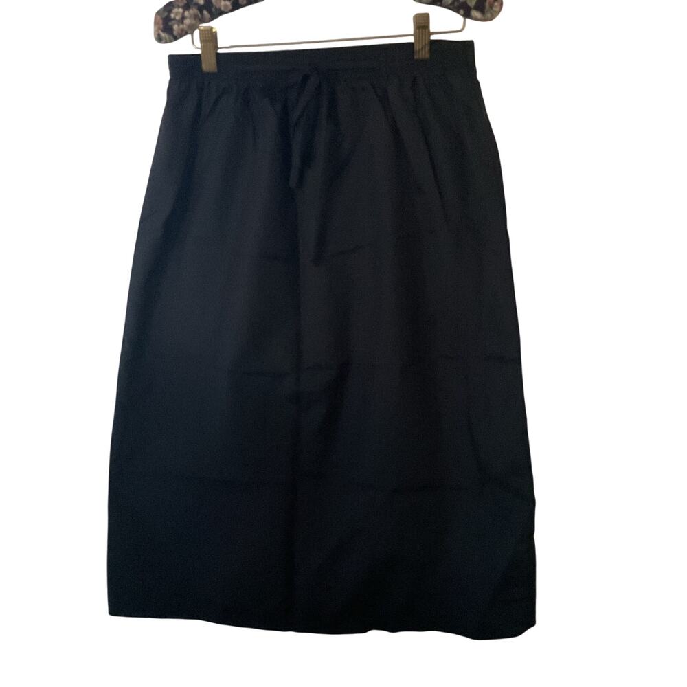 Vintage Sears Black Midi Skirt Women’s Medium USA Made Elastic Waist NOS - Picture 7 of 10